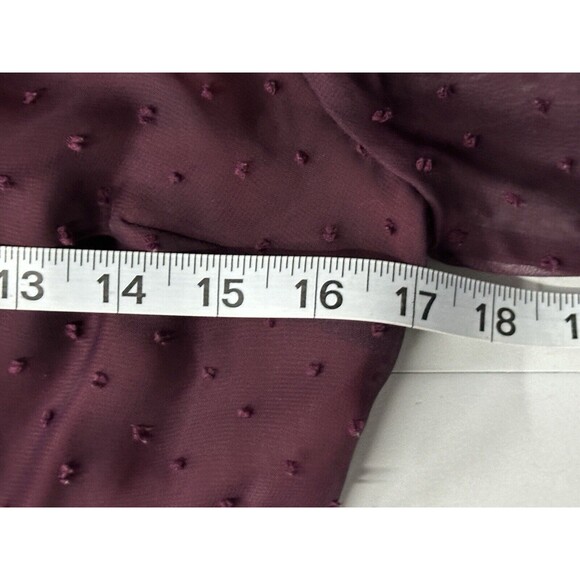 Modcloth Apogee of Elegance Swiss Dot Chiffon Burgundy Fit Flare Dress 6 AQ3513f - Picture 11 of 16